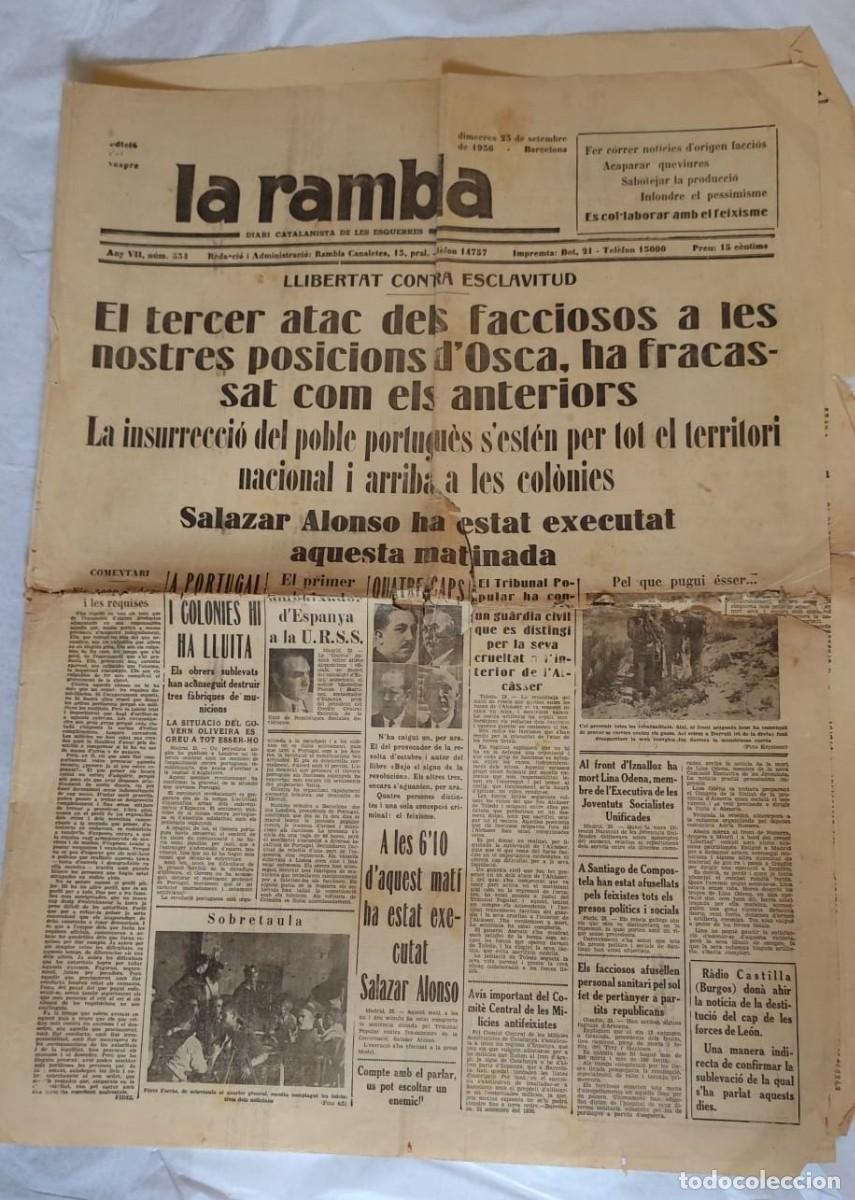Coleccionismo de revistas y peri&oacute;dicos: La Rambla. Diari Catalanista de les Esquerres. (1936) &ndash; &rdquo;Llibertat contra l'esclavitud&rdquo;. Catalanisme
