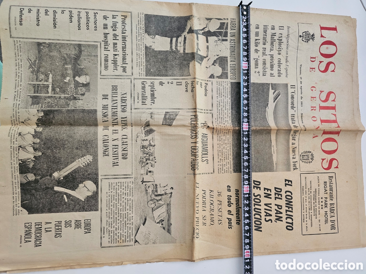 Coleccionismo de revistas y peri&oacute;dicos: ​Peri&oacute;dico Hist&oacute;rico &rdquo;Los Sitios de Gerona&rdquo; (19 de Agosto de 1977) aiguamolls, Kappler Yepes