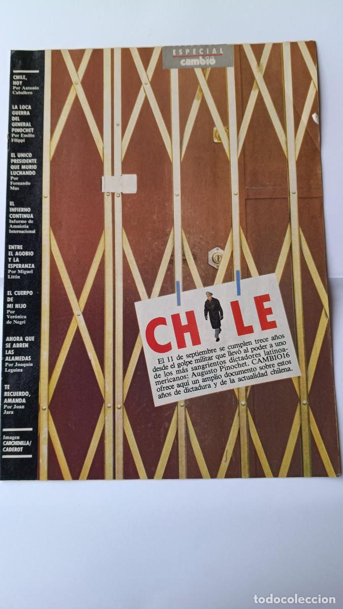 Coleccionismo de revistas y peri&oacute;dicos: DOSSIER CHILE 13 A&Ntilde;OS DESPU&Eacute;S DEL GOLPE DE ESTADO DE PINOCHET CONTRA ALLENDE. CAMBIO 16, 1986