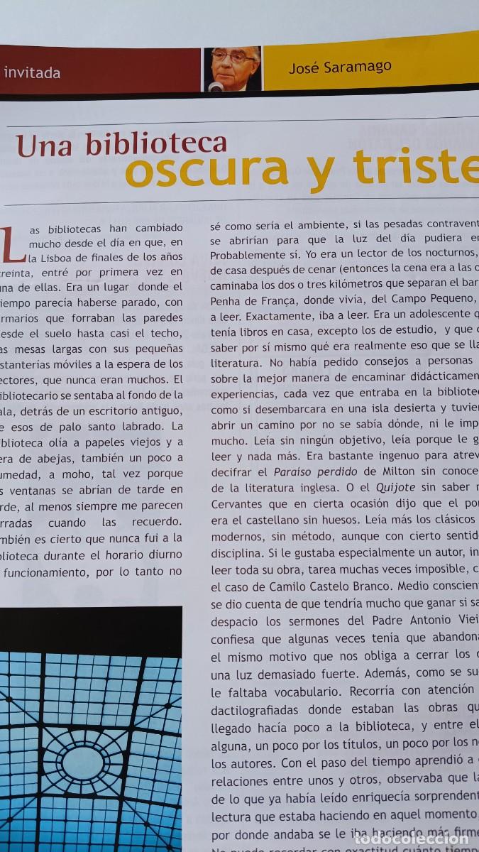 Coleccionismo de revistas y peri&oacute;dicos: ARTICULO DE JOS&Eacute; SARAMAGO DE SU EXPERIENCIA CON LAS BIBLIOTECAS. EXTRA&Iacute;DO DE REVISTA BIBLIOTECA 2005