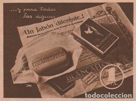 Coleccionismo de revistas y peri&oacute;dicos: Publicidad cosm&eacute;tica: jab&oacute;n Blancaflor - 1935