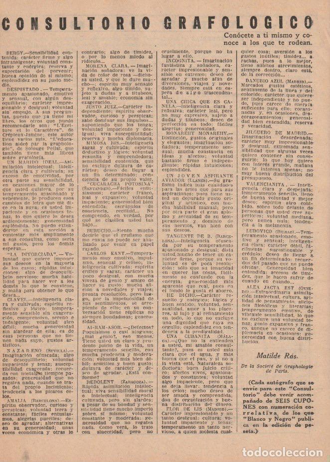Coleccionismo de revistas y peri&oacute;dicos: * GRAFOLOG&Iacute;A * Consultorio grafol&oacute;gico de Matilde Ras -1935