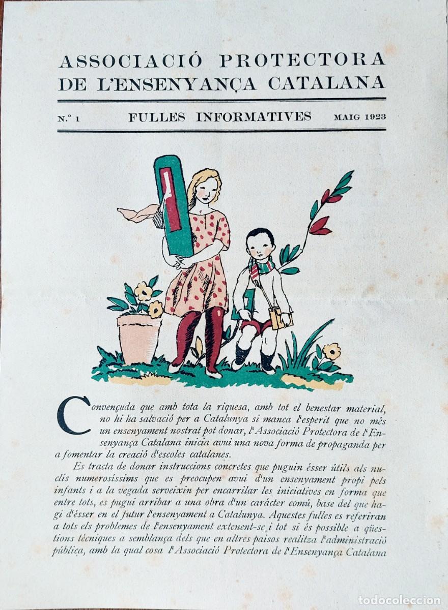 Coleccionismo de revistas y peri&oacute;dicos: ASSOCIACIO PROTECTORA ENSENYAN&Ccedil;A CATALANA JOSEP OBIOLS 1923