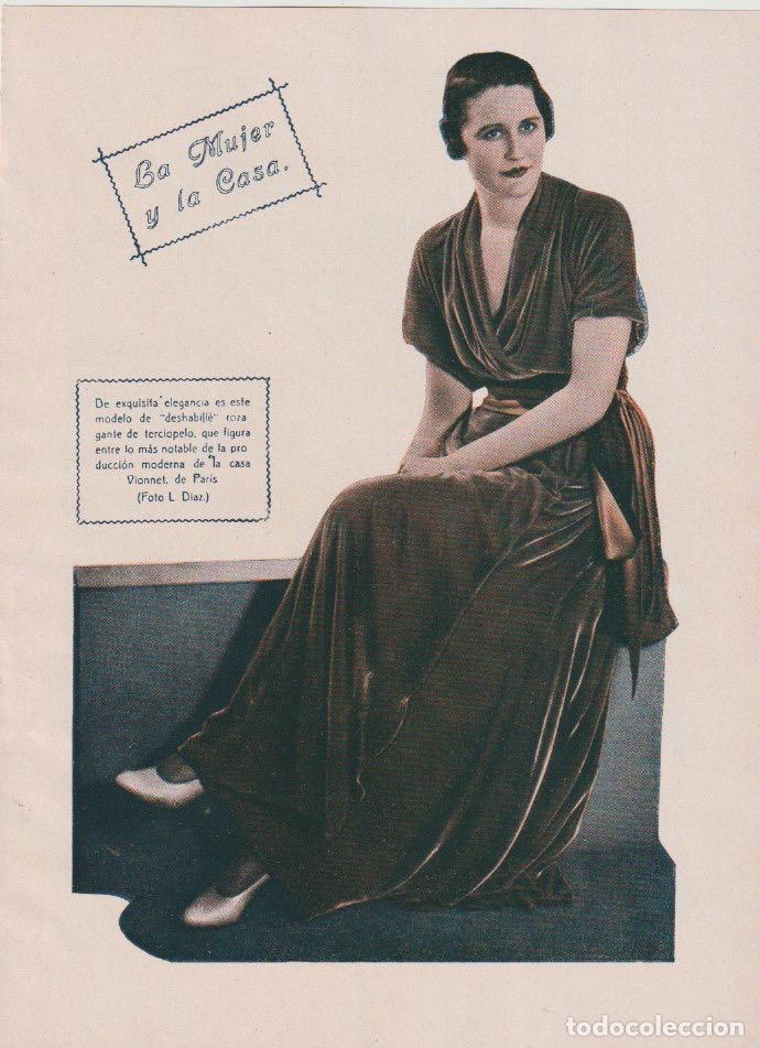 Collection Magazines and Newspapers: * MODA FEMENINA * Modelo Vionnet de Par&iacute;s; reverso : En las carreras de caballos dibujo A.T.C. -1935