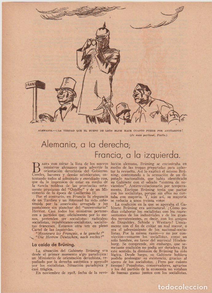 Collection Magazines and Newspapers: Alemania a la derecha, Francia a la izquierda / Andr&eacute;s Revesz - 1935