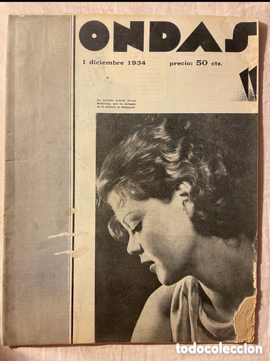 Coleccionismo de revistas y peri&oacute;dicos: Revista ondas. 1 de diciembre de 1934. Radio. Radioaficionado.