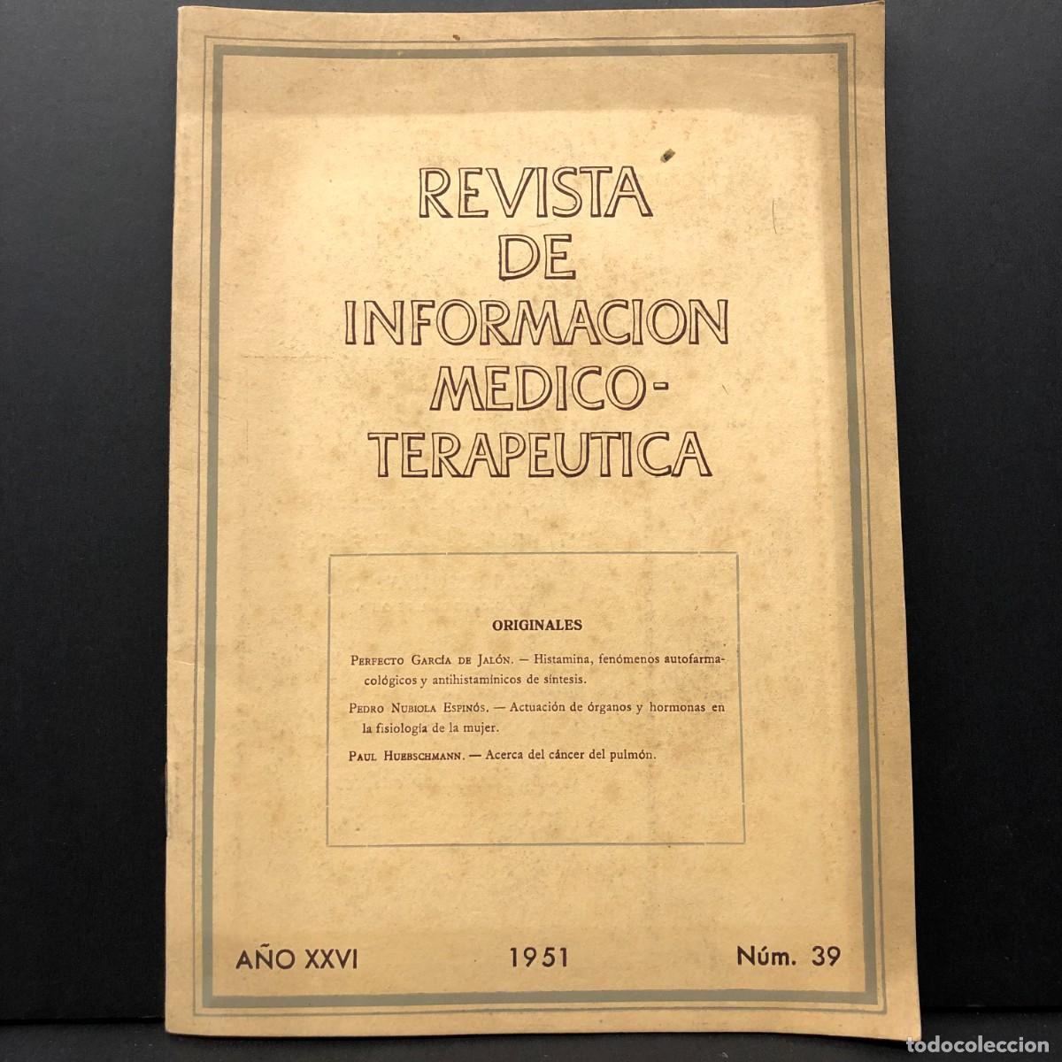 Coleccionismo de revistas y peri&oacute;dicos: REVISTA DE INFORMACION MEDICO-TERAPEUTICA - 1951 - A&Ntilde;O XXVI - N&Uacute;M. 39 / 441