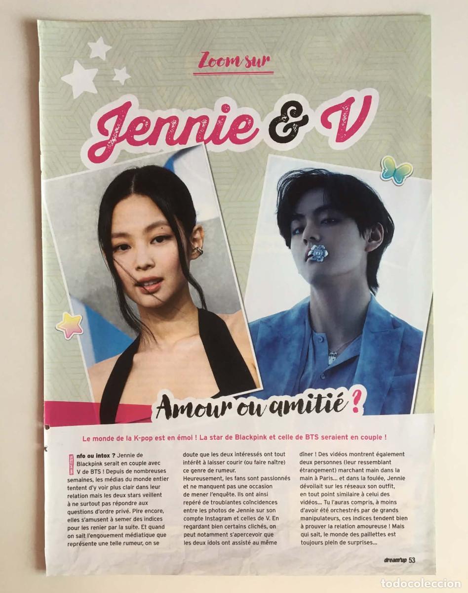Coleccionismo de revistas y peri&oacute;dicos: Jennie Blackpink & V BTS Original Article Clipping A4 - Dream'up Magazine France Music K-Pop