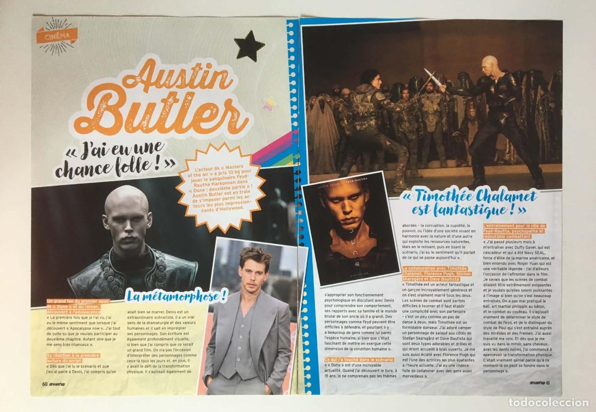 Coleccionismo de revistas y peri&oacute;dicos: Austin Butler Dune / Jisoo Blackpink Original Double Spread Articles - Dream'up Magazine France