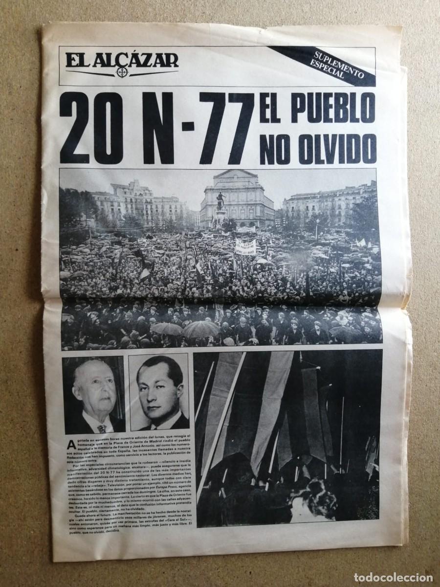 Coleccionismo de revistas y peri&oacute;dicos: EL ALCAZAR (20 N 1977)
