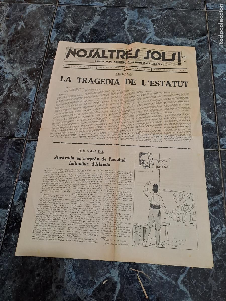 Coleccionismo de revistas y peri&oacute;dicos: NOSALTRES SOLS-PUBLICACI&Oacute; ADHERIDA A LA UNI&Oacute; CATALANISTA-SEPARATISME CATAL&Agrave;-NACIONALISME-1932