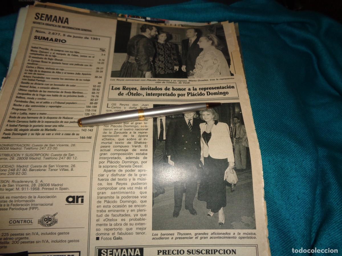Colecionismo de Revistas e Jornais: RECORTE : LOS BARONES THYSSEN, EN REPRESENTACION DE OTERO CON PLACIDO DOMINGO. SEMANA, JUNIO 1991