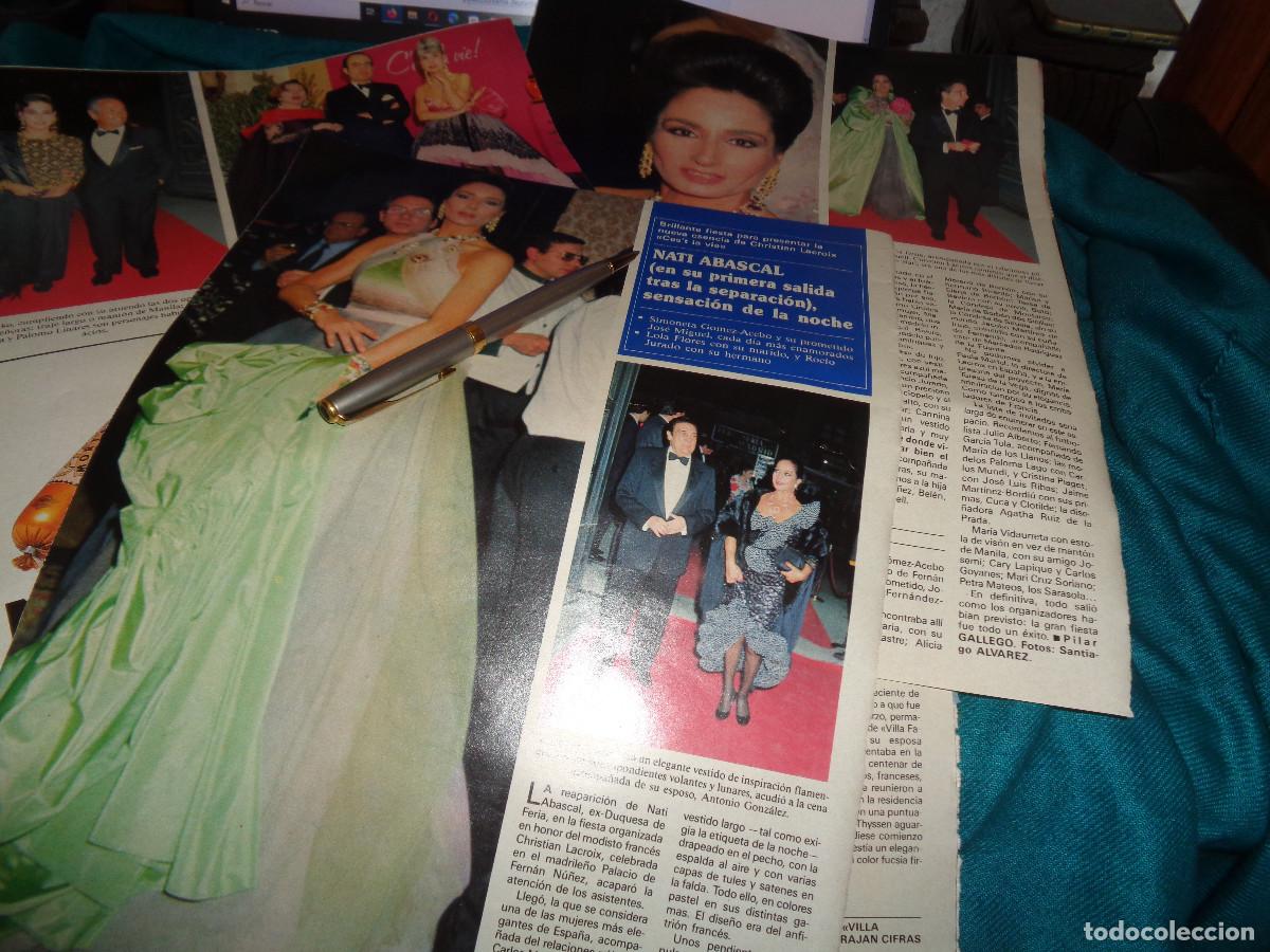 Collectionnisme de Revues et Journaux: RECORTE : NATI ABASCAL, 1&ordf; SALIDA TRAS SU SEPARACION. SEMANA, ABRIL 1990