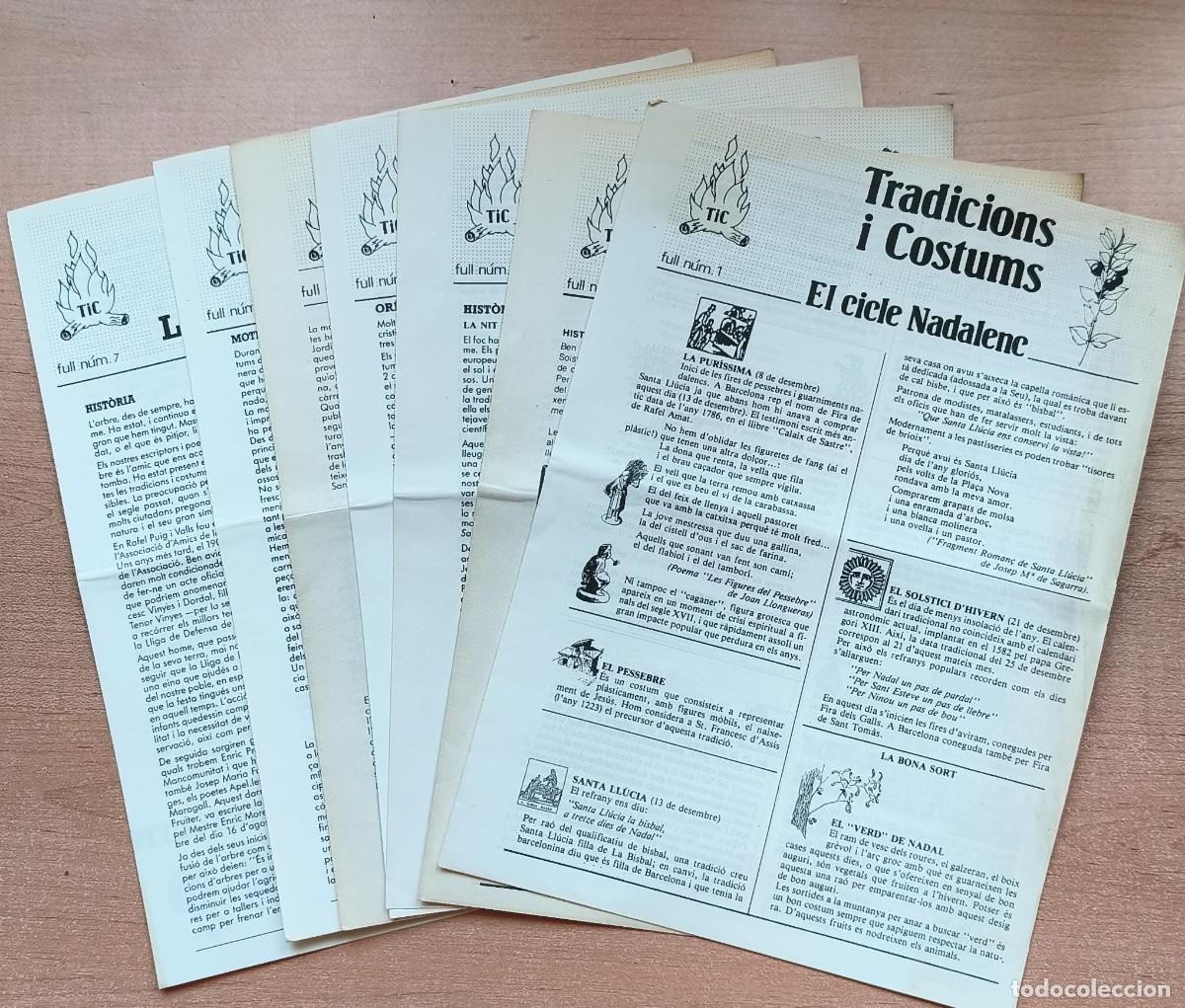 Coleccionismo de revistas y peri&oacute;dicos: Lote Ejemplares del n&uacute;m 1 al 7 de TIC - Tradicions i Costums - Omnium Cultural - Relaci&oacute;n interior