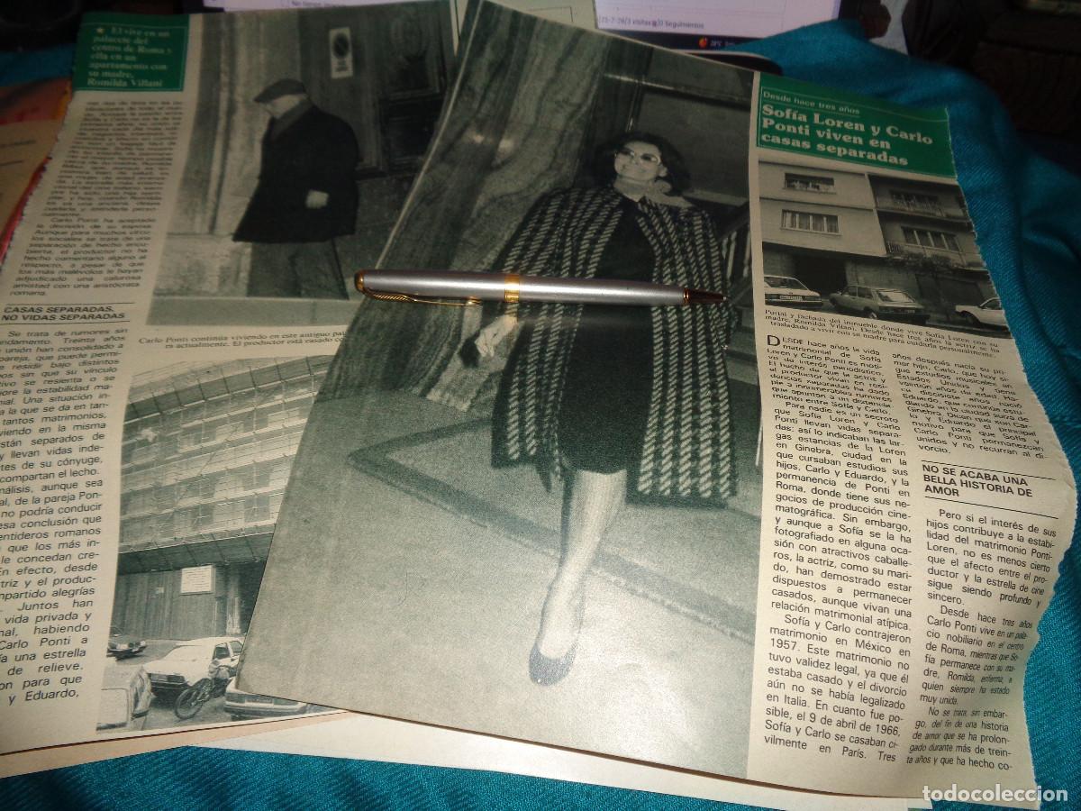 Coleccionismo de revistas y peri&oacute;dicos: RECORTE : SOFIA LOREN Y CARLO PONTI, VIVEN EN CASAS SEPARADAS. SEMANA, ABRIL 1990