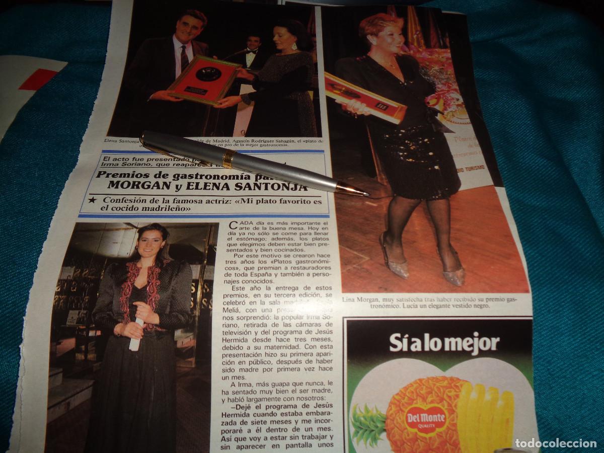 Coleccionismo de revistas y peri&oacute;dicos: RECORTE : PREMIOS DE GASTRONOMIA PARA LINA MORGAN. SEMANA, ABRIL 1990