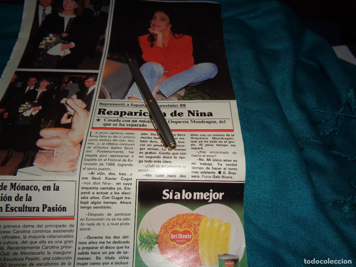 Coleccionismo de revistas y peri&oacute;dicos: RECORTE : REAPARICION DE NINA, EX AZAFATA DEL UN, DOS, TRES.... SEMANA, ABRIL 1990