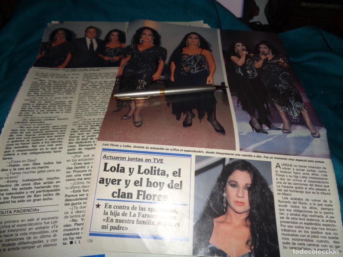 Coleccionismo de revistas y peri&oacute;dicos: RECORTE : LOLA FLORES Y LOLITA, EL AYER Y EL HOY DEL CLAN FLORES. SEMANA, JUNIO 1991