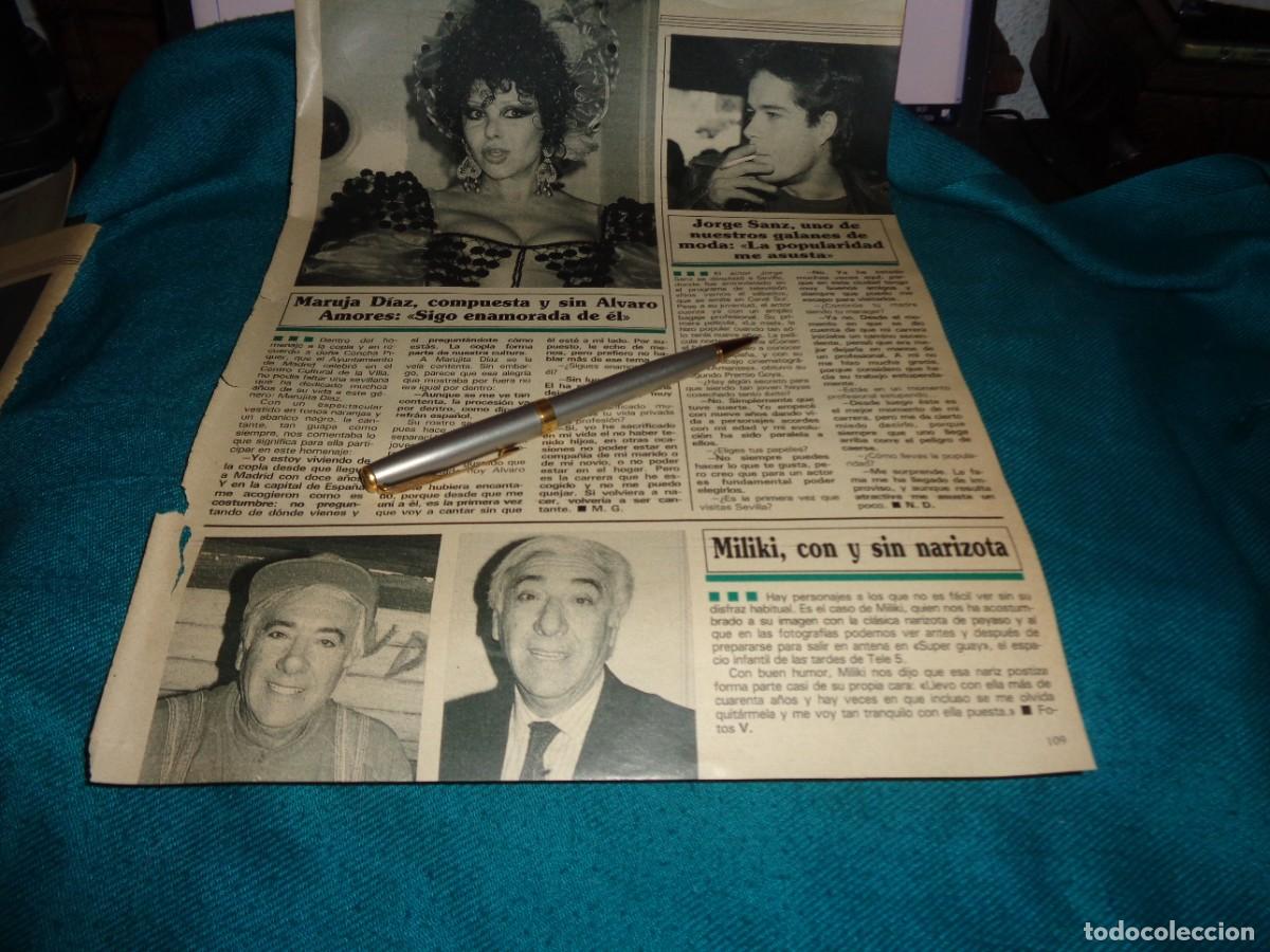 Coleccionismo de revistas y peri&oacute;dicos: RECORTE : MARUJITA DIAZ, MILIKI CON Y SIN NARIZOTA. SEMANA, JUNIO 1991
