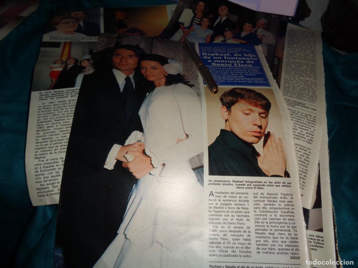 Coleccionismo de revistas y peri&oacute;dicos: RECORTE : RAPHAEL, DE HIJO DE UN FONTANERO, A MARQUES DE SANTO FLORO. SEMANA, MAYO 1991