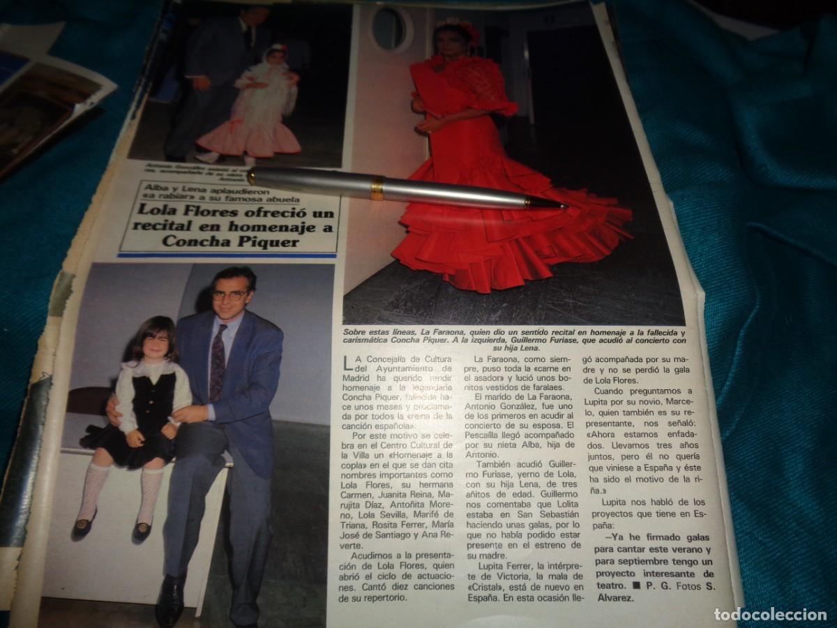 Collectionnisme de Revues et Journaux: RECORTE : LOLA FLORES, RECITAL HOMENAJE A CONCHA PIQUER. SEMANA, MAYO 1991