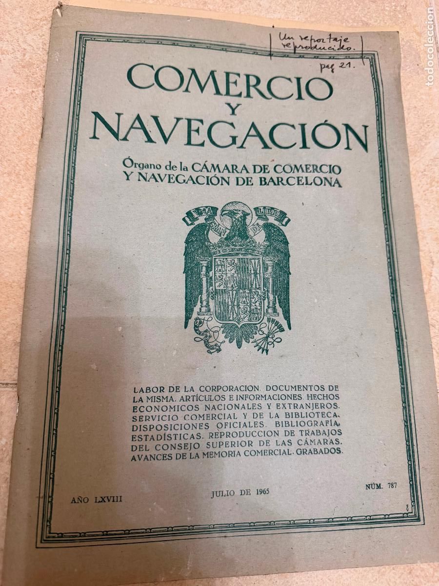 Sammeln von Zeitschriften und Zeitungen: Revista comercio y navegaci&oacute;n 1965