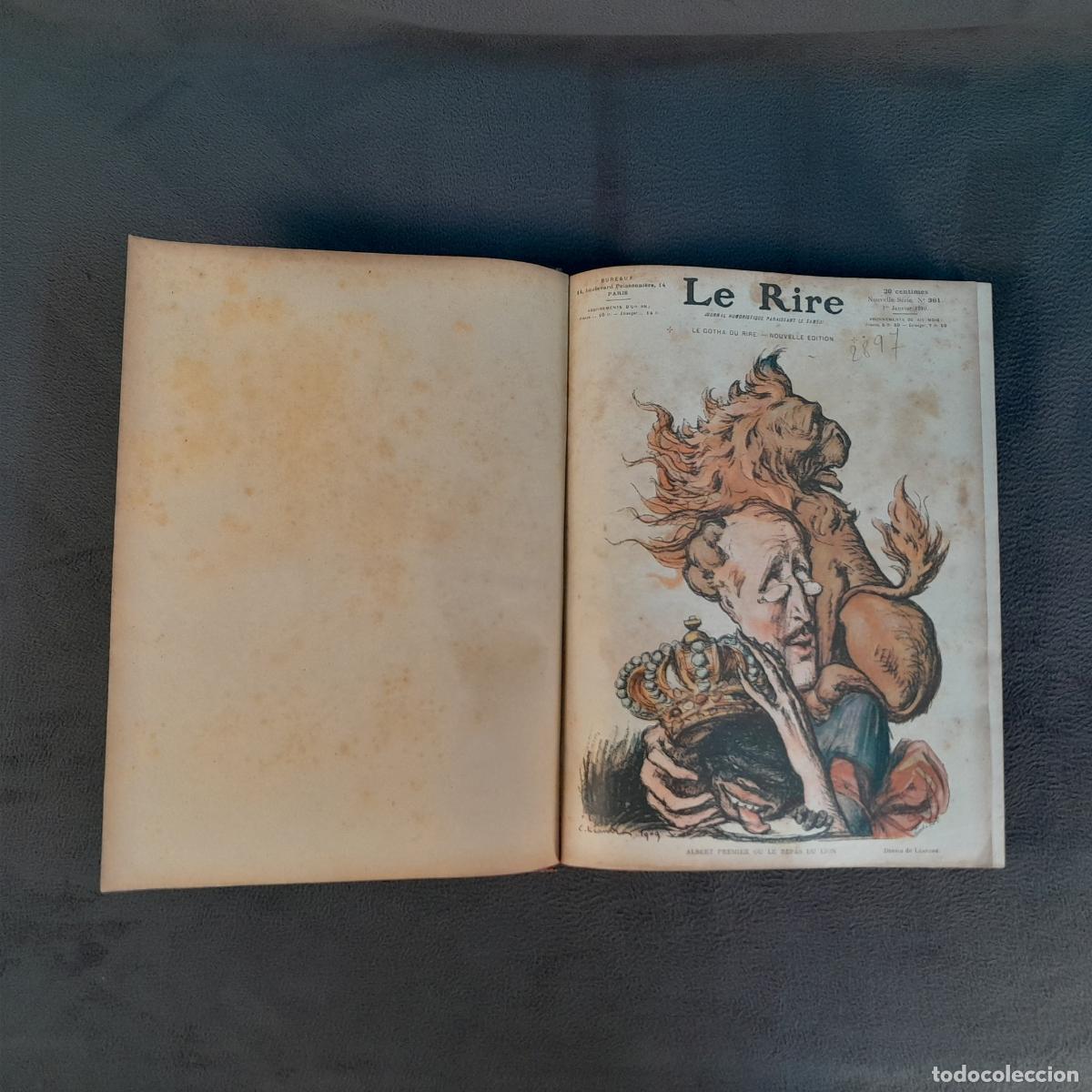 Coleccionismo de revistas y peri&oacute;dicos: L-4290. RECOPILACI&Oacute;N 51 N&Uacute;MEROS REVISTA &rdquo;LE RIRE&rdquo;. N&Uacute;M. DEL 361 AL 412 (FALTA N&ordm; 369). A&Ntilde;O 1910.