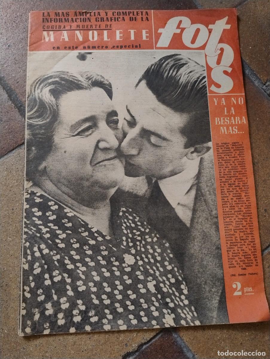 Coleccionismo de revistas y peri&oacute;dicos: MANOLETE NUMERO ESPECIAL DE LA REVISTA FOTOS 30 DE AGOSTO DE 1947