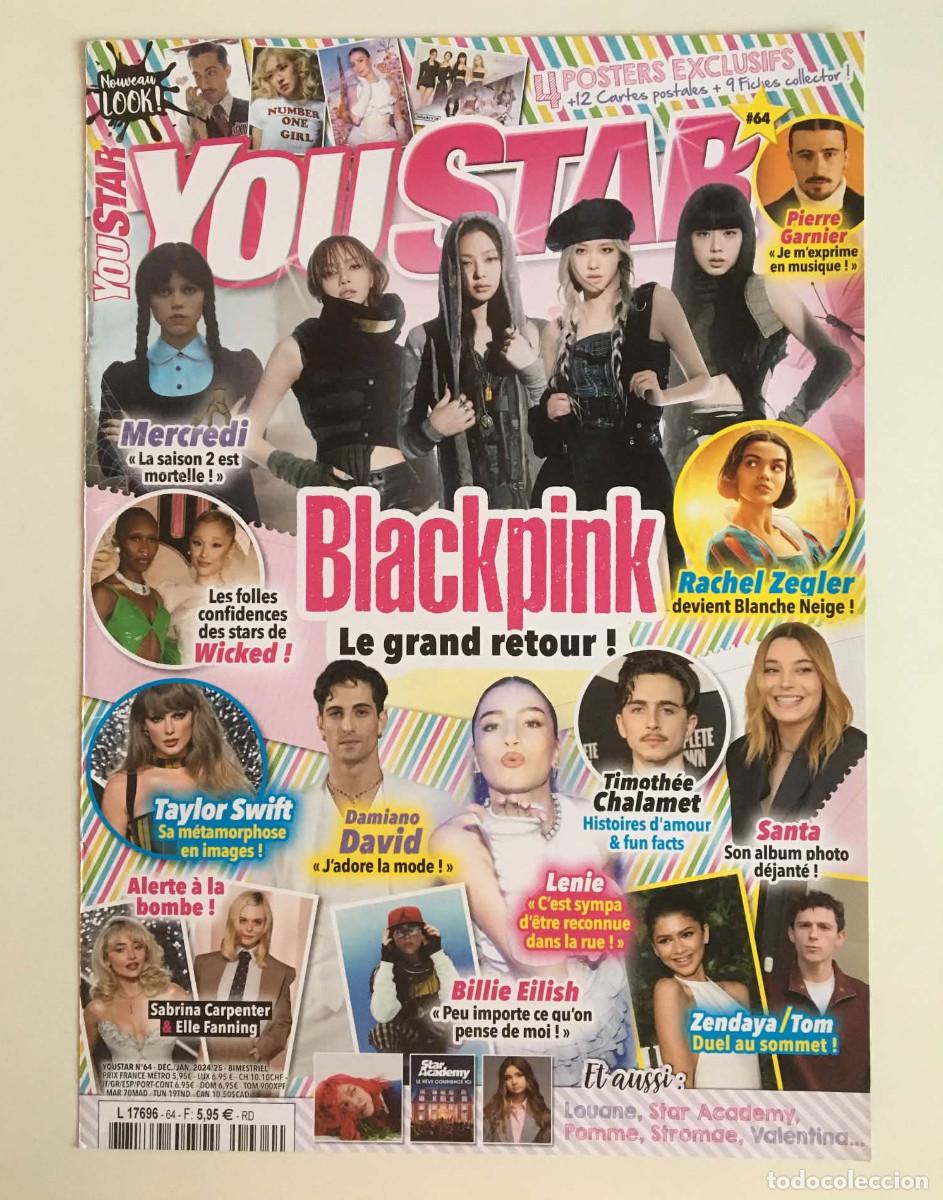 Coleccionismo de revistas y peri&oacute;dicos: Blackpink Cover + 4-Page Article Clipping & Posters Set - YouStar Magazine France Music K-Pop