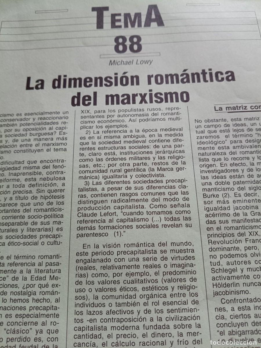 Coleccionismo de revistas y peri&oacute;dicos: LA DIMENSI&Oacute;N ROM&Aacute;NTICA DEL MARXISMO. MICHAEL LOWY. SEPARATA 8 P&Aacute;GINAS DE INPRECOR (IV INTERNACIONAL)
