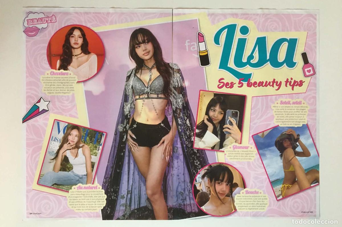 Coleccionismo de revistas y peri&oacute;dicos: Lisa Blackpink 2-Page Article Clipping A3 - StarLight Magazine France Music K-Pop