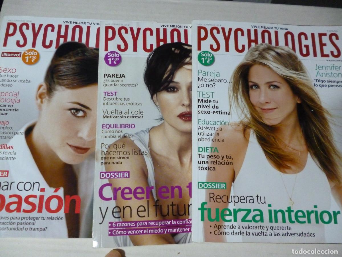 Coleccionismo de revistas y peri&oacute;dicos: LOTE TRES REVISTAS BOLSILLO PSYCHOLOGIES 2005 - JENNIFER ANISTON - MONICA BELLUCCI - LEONOR WATLING-