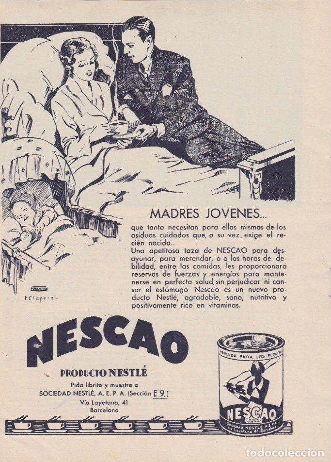 Coleccionismo de revistas y peri&oacute;dicos: Publicidad Nescao de Nestl&eacute; -1933