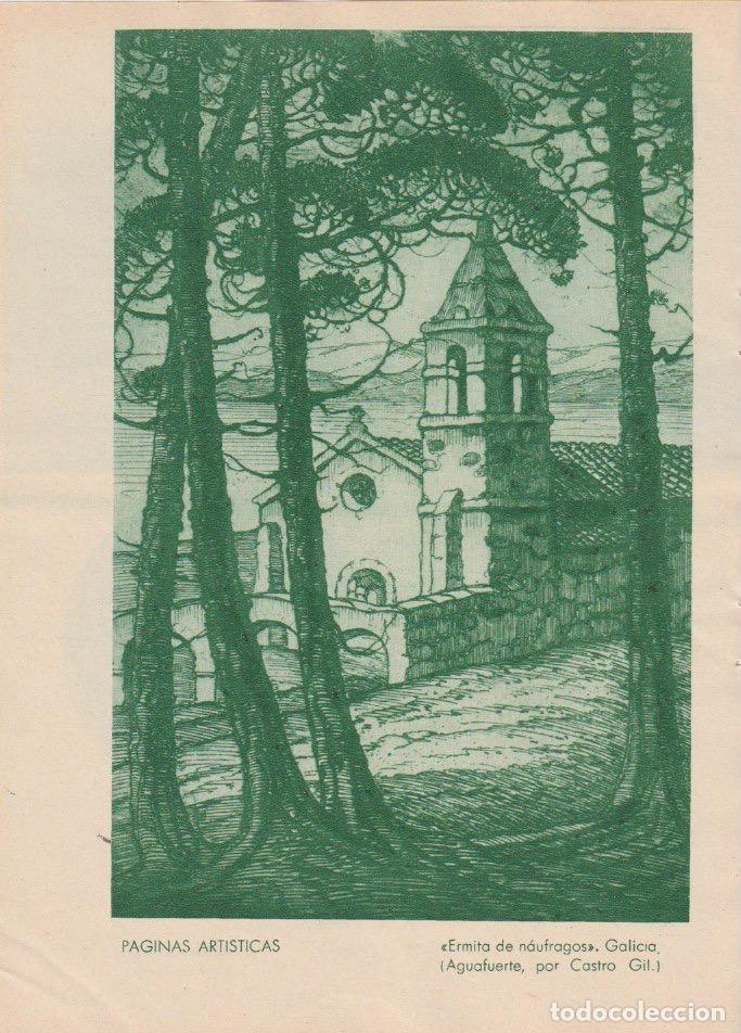 Coleccionismo de revistas y peri&oacute;dicos: Galicia, ermita de n&aacute;ufragos / reproducci&oacute;n de aguafuerte de Castro Gil -1933