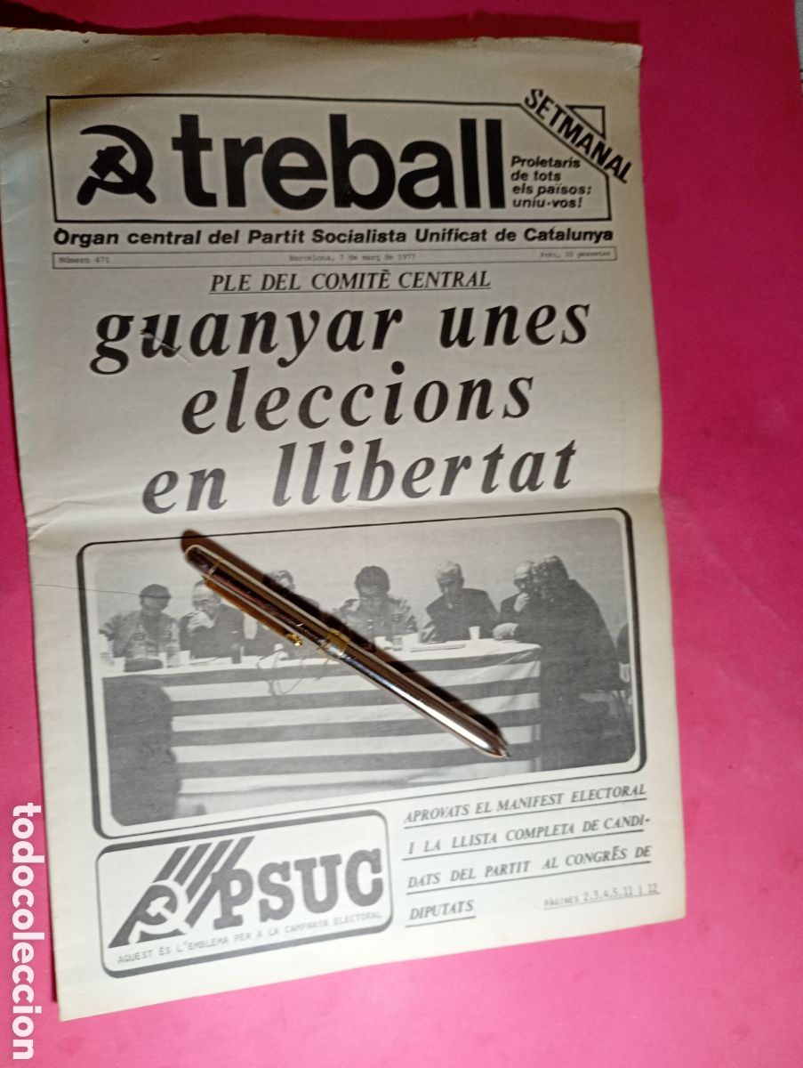 Coleccionismo de revistas y peri&oacute;dicos: TREBALL PSUC N&ordm;471 - 3/1977 ''guanyar unes eleccions en llibertat...''
