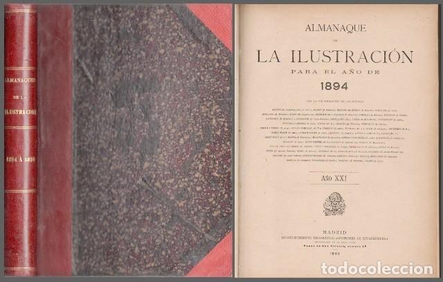 Coleccionismo de revistas y peri&oacute;dicos: ALMANAQUE DE LA ILUSTRACION PARA EL A&Ntilde;O DE 1894 - A&Ntilde;O XXI-XXII Y XXIII - A-REVIL-1042