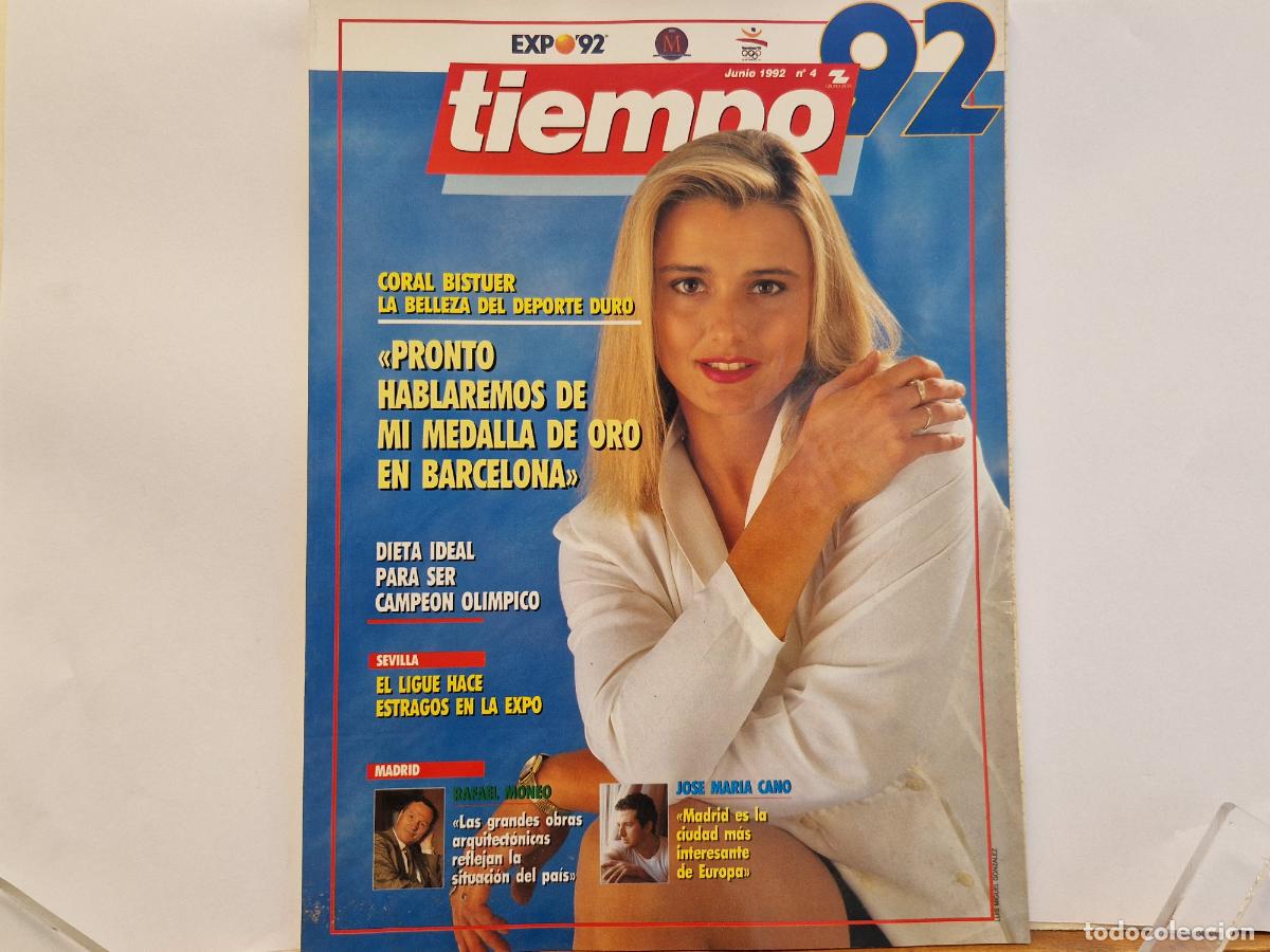Coleccionismo de revistas y peri&oacute;dicos: REVISTA. TIEMPO. CORAL BISTUER LA BELLEZA DEL DEPORTE DURO.