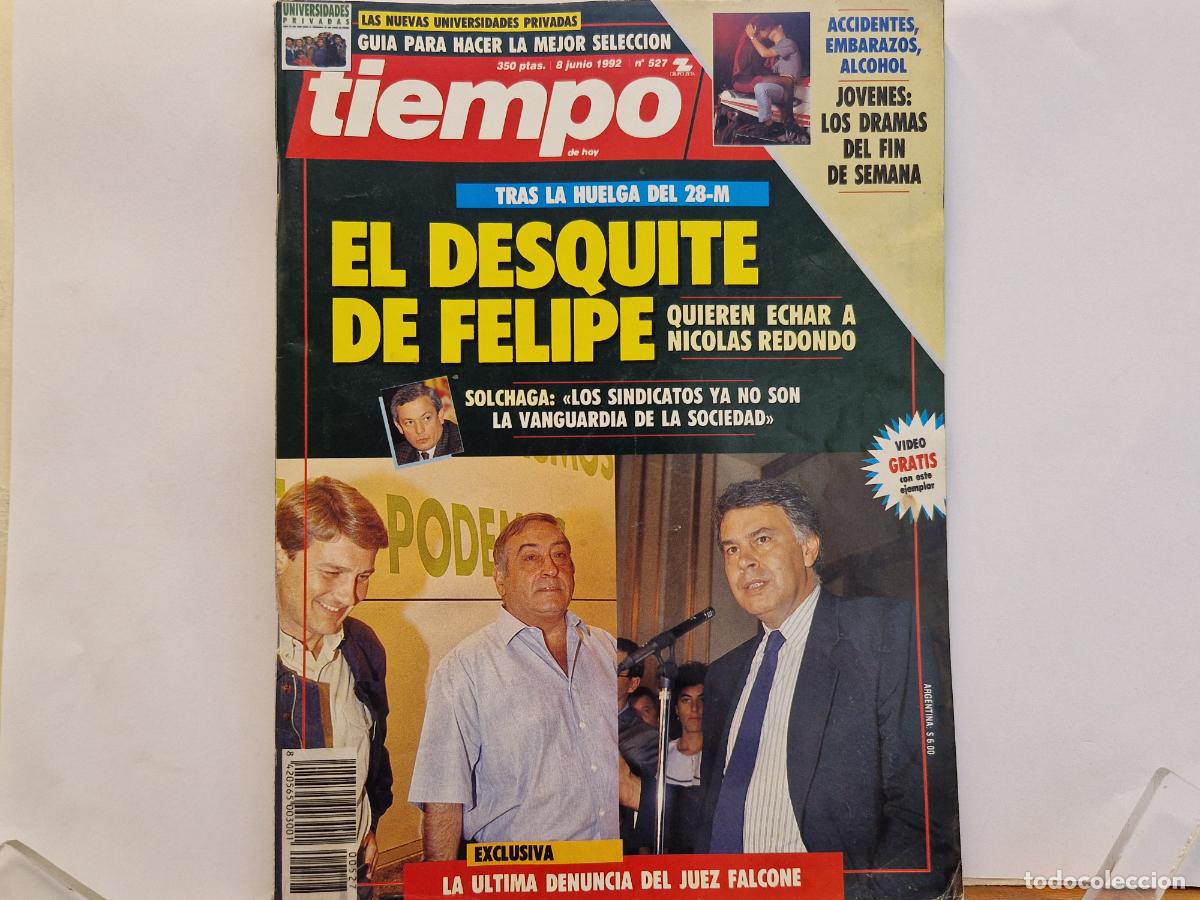 Coleccionismo de revistas y peri&oacute;dicos: REVISTA. TIEMPO. EL DESQUITE DE FELIPE. QUIEREN ECHAR A NICOLAS REDONDO.