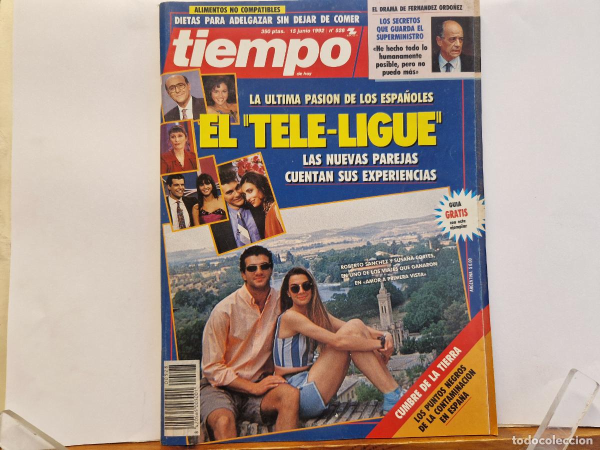 Coleccionismo de revistas y peri&oacute;dicos: REVISTA. TIEMPO. LA ULTIMA PASION DE LOS ESPA&Ntilde;OLES. EL TELE-LIGUE.