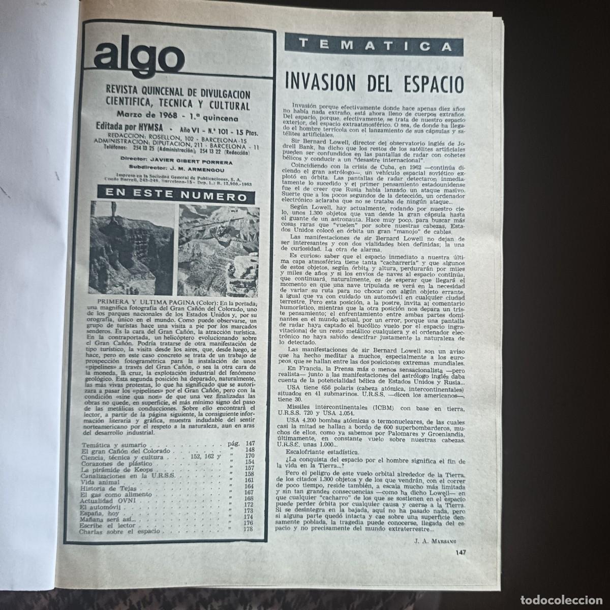 Coleccionismo de revistas y peri&oacute;dicos: REVISTA ALGO A&Ntilde;OS 60 ENCUADERNADOS