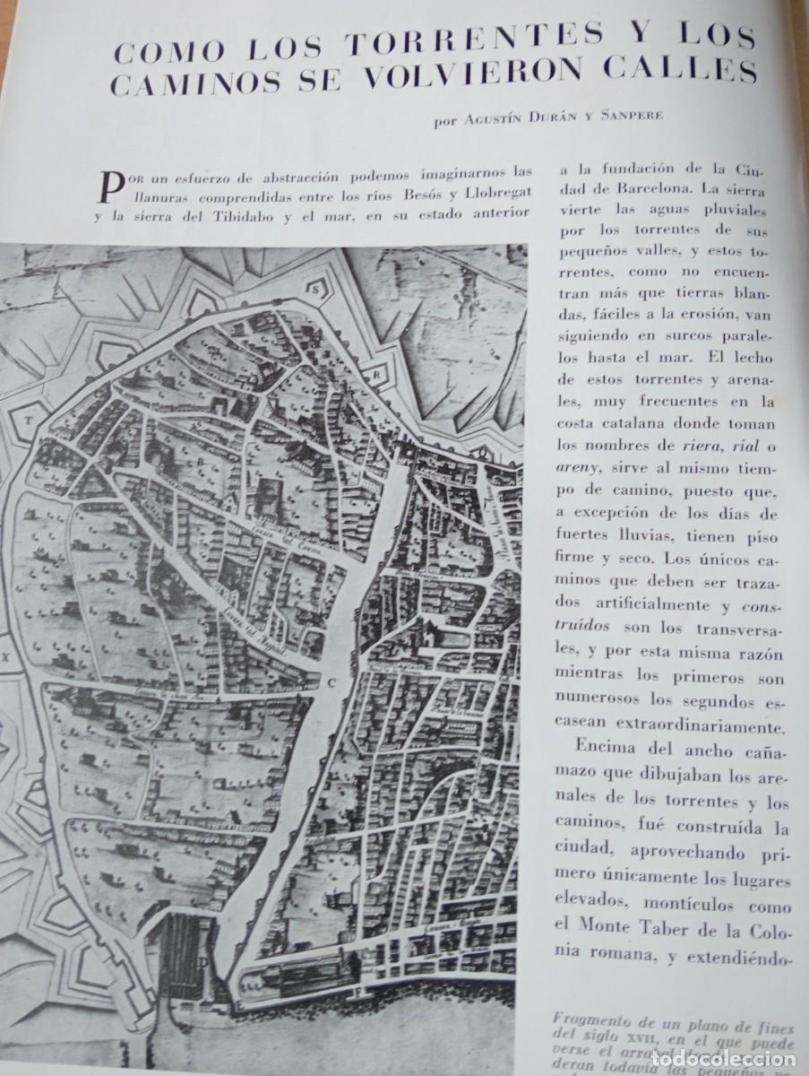 Coleccionismo de revistas y peri&oacute;dicos: REVISTA A&Ntilde;O 1956 URBANISMO DE BARCELONA TRANFORMACION DE LOS TORRENTES Y CAMINOS EN CALLES