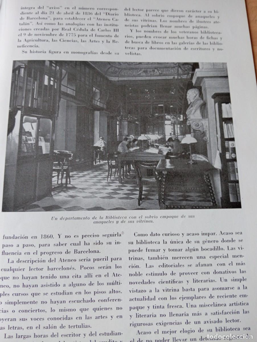 Coleccionismo de revistas y peri&oacute;dicos: REVISTA A&Ntilde;O 1956 SEPULCROS ROMANOS DE BARCELONA TURISMO BARCELONA EL ATENEO BARCELONES L'ATENEU