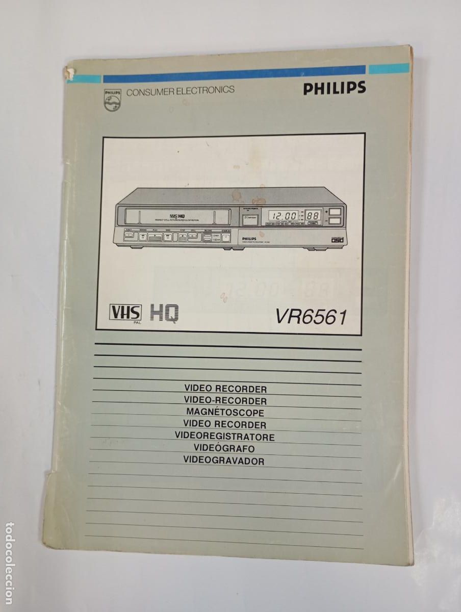 Coleccionismo de revistas y peri&oacute;dicos: MANUAL PHILIPS VHS. VR6561 TDKC78