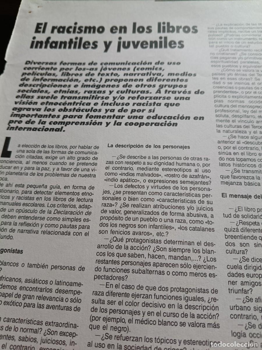 Coleccionismo de revistas y peri&oacute;dicos: EL RACISMO EN LOS LIBROS INFANTILES Y JUVENILES. ARTICULO DE CUADERNOS DE PEDAGOG&Iacute;A OCTUBRE 1988