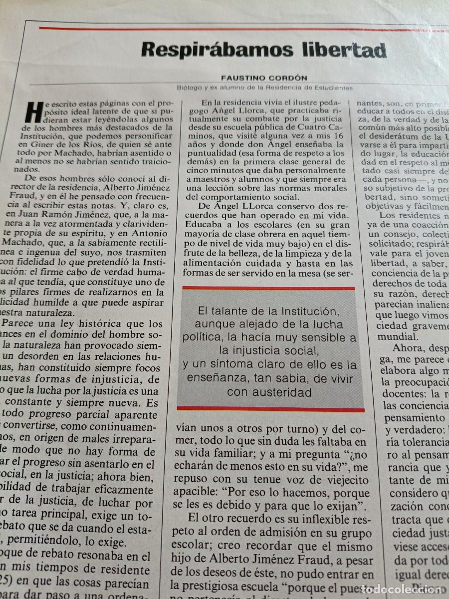 Coleccionismo de revistas y peri&oacute;dicos: RESPIRABAMOS LIBERTAD EN LA RESIDENCIA DE ESTUDIANTES. ART&Iacute;CULO DE FAUSTINO CORD&Oacute;N. REVISTA EL GLOBO