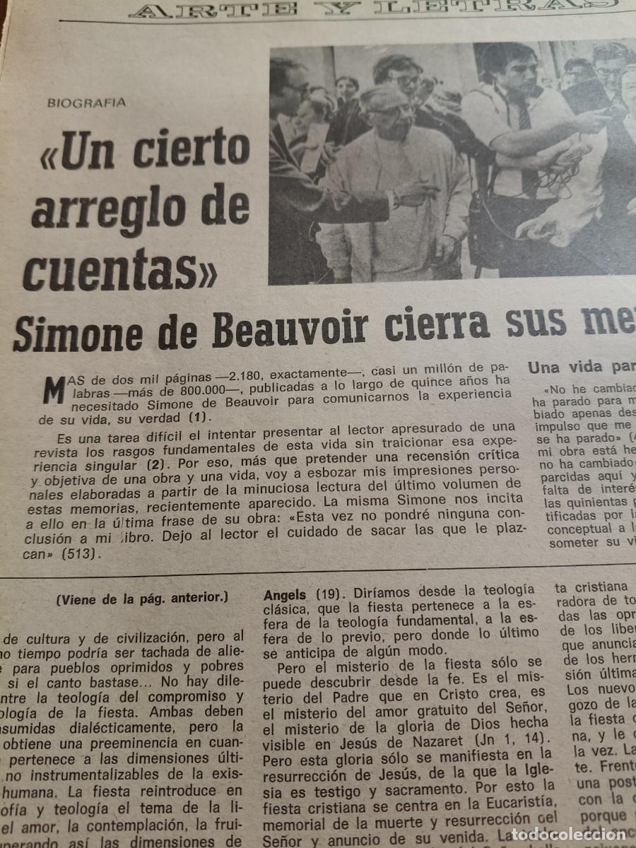 Coleccionismo de revistas y peri&oacute;dicos: AN&Aacute;LISIS DE LAS MEMORIAS DE SIMONE DE BEAUVOIR. 3 P&Aacute;GINAS DE REVISTA HECHOS Y DICHOS, 1973