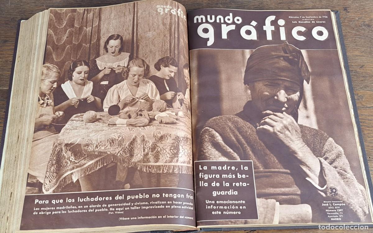 Coleccionismo de revistas y peri&oacute;dicos: Revistas Mundo Gr&aacute;fico, Tomo encuadernado 1930&ndash;1936, Guerra Civil Espa&ntilde;ola