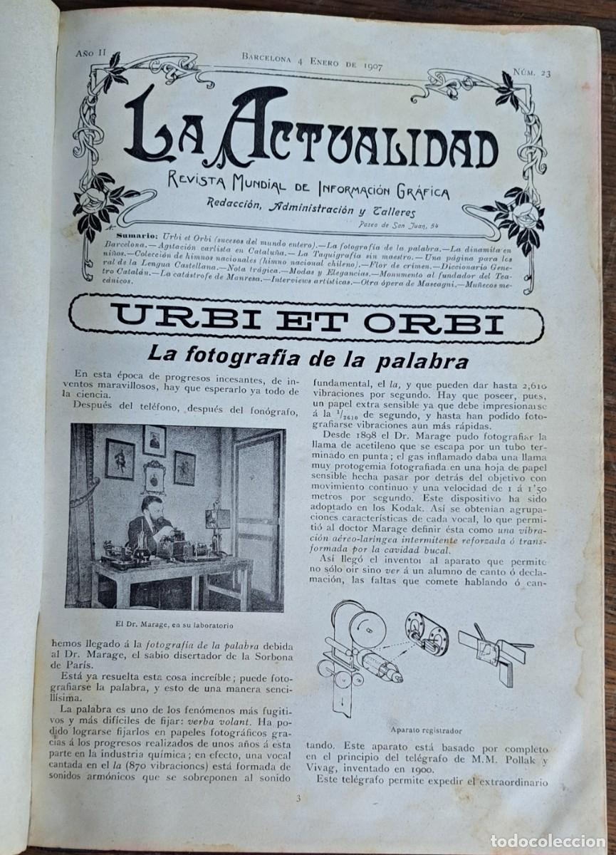 Coleccionismo de revistas y peri&oacute;dicos: Revista &ldquo;La Actualidad&rdquo; A&ntilde;o 1907 completo (n.&ordm; 23 &ndash; 72)