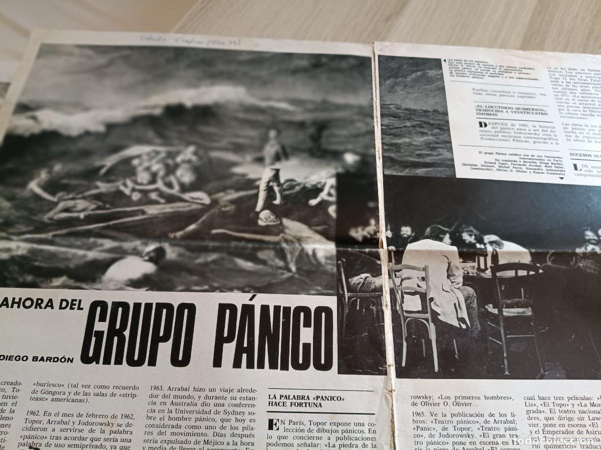 Coleccionismo de revistas y peri&oacute;dicos: GRUPO P&Aacute;NICO. BARD&Oacute;N, ARRABAL, TOPOR, JODOROWSKY, OLIVIER...4 P&Aacute;GINAS DE REVISTA SABADO GRAFICO 1975