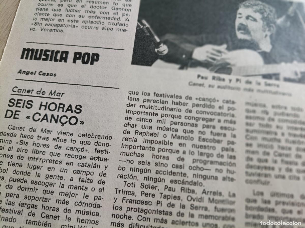Coleccionismo de revistas y peri&oacute;dicos: SIS HORES DE CAN&Ccedil;O EN CANET, TERCER A&Ntilde;O DEL FESTIVAL. COMENTARIO EN REVISTA MUNDO JULIO 1973